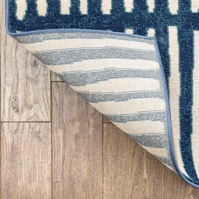 Well Woven Tribal Geometric Stripes Blue Distressed Area Soft Rug 3 Well Woven Tribal Geometric Stripes Blue Distressed Area Soft Rug