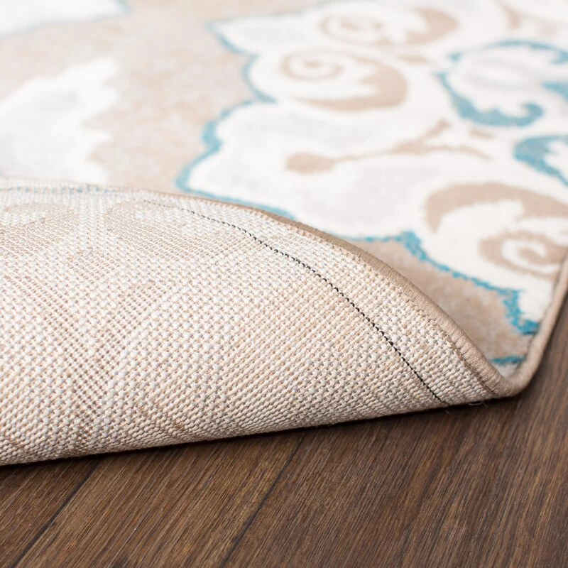 FAS Geometric Cerulean Blue Taupe Soft Area Rugs 4 FAS Geometric Cerulean Blue Taupe Soft Area Rugs