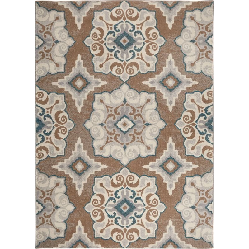 FAS Geometric Cerulean Blue Taupe Soft Area Rugs 2 FAS Geometric Cerulean Blue Taupe Soft Area Rugs