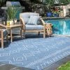 NL Moroccan Tribal Accent Blue Indoor/Outdoor Area Rugs - Durable/Easy Maintenance All Area Rugs And Runners