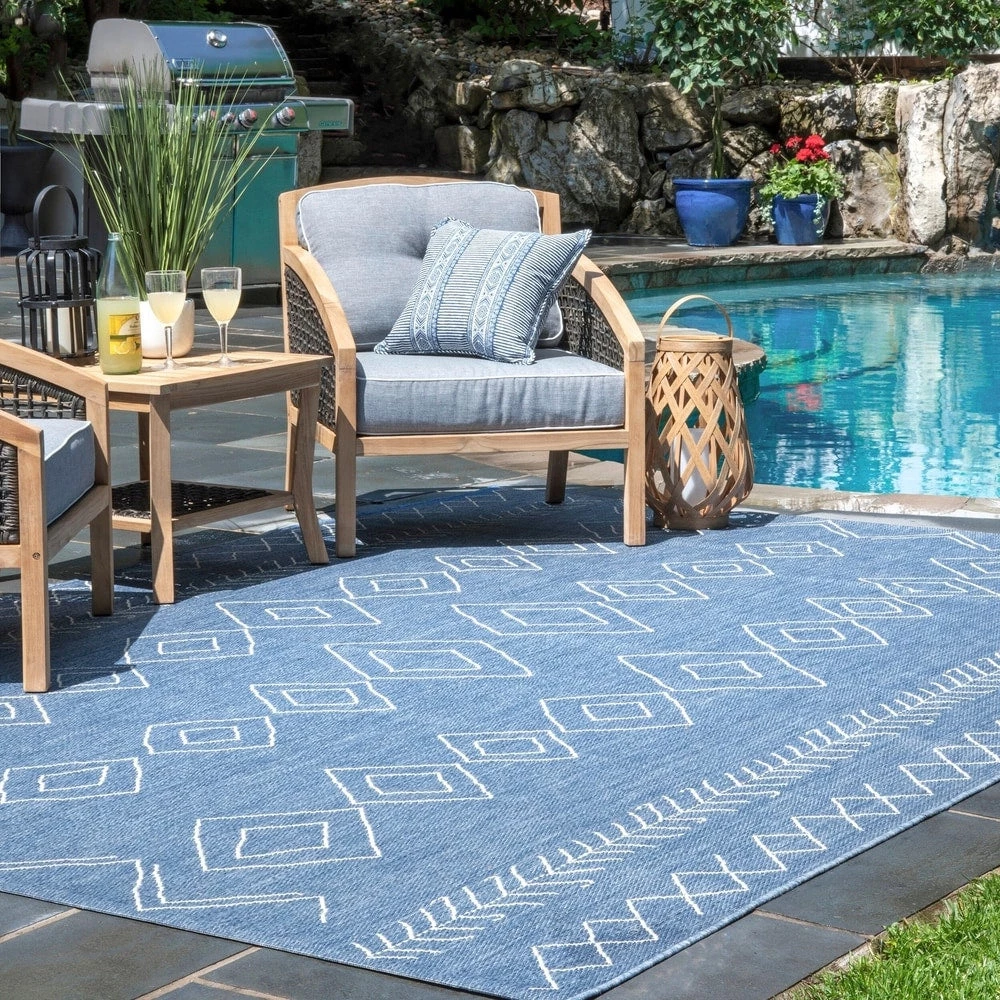 NL Moroccan Tribal Accent Blue Indoor/Outdoor Area Rugs - Durable/Easy Maintenance All Area Rugs And Runners 1 NL Moroccan Tribal Accent Blue Indoor/Outdoor Area Rugs - Durable/Easy Maintenance All Area Rugs And Runners