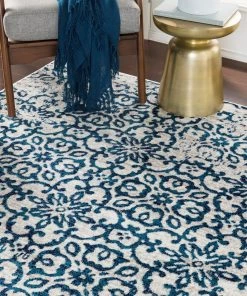 Tours Blue And Gray All Area Rugs And Runners Distressed Damask Navy Blue White Area Rug