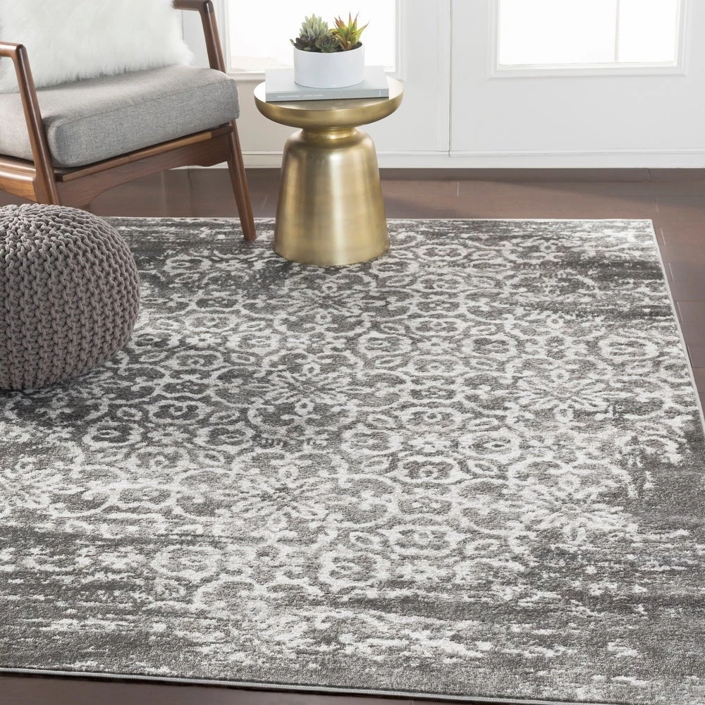 Tours Blue And Gray Damask Distressed Dark Grey Ivory Area Rug 1 Tours Blue And Gray Damask Distressed Dark Grey Ivory Area Rug