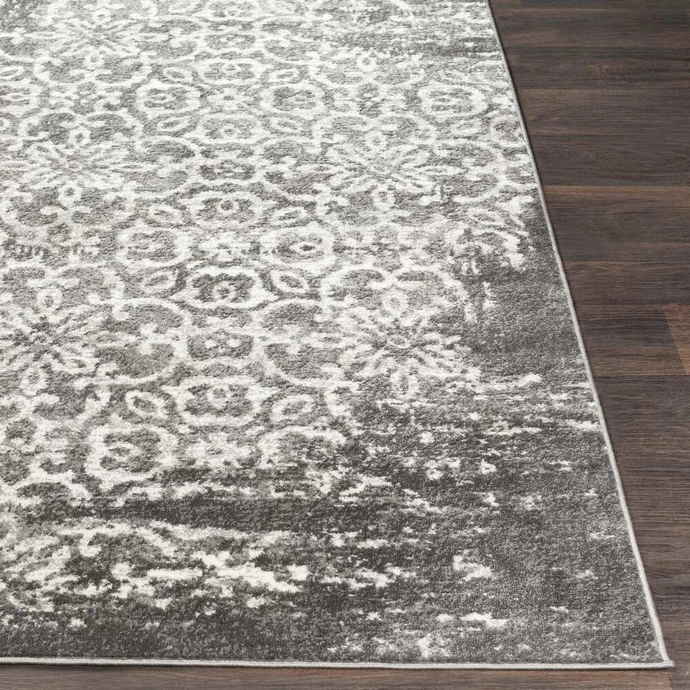 Tours Blue And Gray Damask Distressed Dark Grey Ivory Area Rug 4 Tours Blue And Gray Damask Distressed Dark Grey Ivory Area Rug