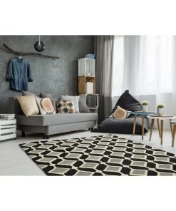 Bombay All Area Rugs And Runners SPACES COLLECTION Black Soft Area Rug