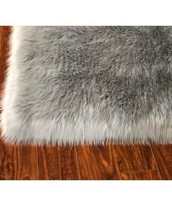 Silver Orchid Nansen Luxurious Faux Sheepskin Square Shape Shag Soft Area Rug All Area Rugs And Runners