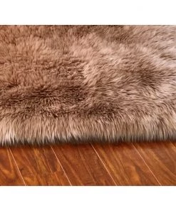 Silver Orchid Nansen Luxurious Faux Sheepskin Square Shape Shag Soft Area Rug All Area Rugs And Runners