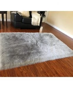 Silver Orchid Nansen Luxurious Faux Sheepskin Square Shape Shag Soft Area Rug All Area Rugs And Runners