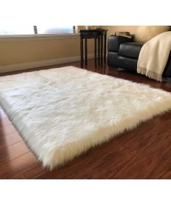 Silver Orchid Nansen Luxurious Faux Sheepskin Square Shape Shag Soft Area Rug All Area Rugs And Runners