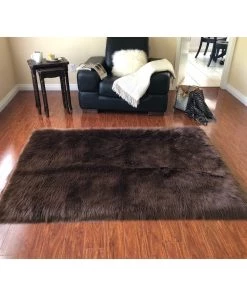 Silver Orchid Nansen Luxurious Faux Sheepskin Square Shape Shag Soft Area Rug All Area Rugs And Runners