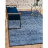 FAS Modern Distressed Blue Soft Area Rug