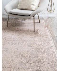 FAS Abstract Pattern Muted Grey Soft Area Rug