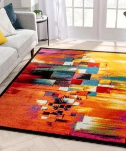 Well Woven Multi Modern Abstract Bright Soft Rug
