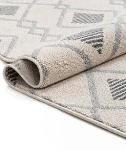 Well Woven All Area Rugs And Runners Cream/Grey Modern Tribal Diamond Soft Area Rug