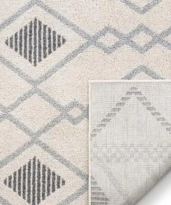 Well Woven All Area Rugs And Runners Cream/Grey Modern Tribal Diamond Soft Area Rug