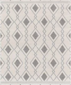 Well Woven All Area Rugs And Runners Cream/Grey Modern Tribal Diamond Soft Area Rug