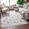 Well Woven All Area Rugs And Runners Cream/Grey Modern Tribal Diamond Soft Area Rug
