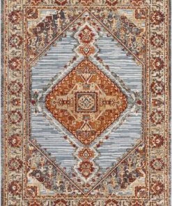 Well Woven All Area Rugs And Runners Transitional Persian Aztec Grey Red Flatweave High-Low Soft Area Rug