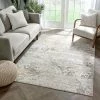 Well Woven Grey Vintage Persian Panel High-Low Soft Area Rug