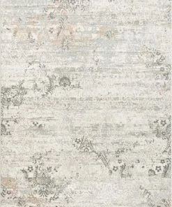 Well Woven Grey Vintage Persian Panel High-Low Soft Area Rug