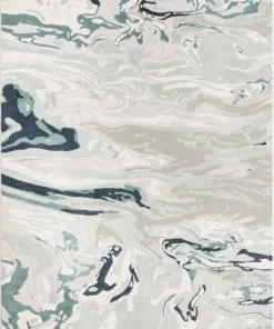 Well Woven Blue Vintage Abstract Watercolor High-Low Soft Area Rug All Area Rugs And Runners