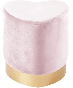 Modern Rugs And Decor Heart Shape Velvet Pouf Home Décor