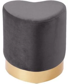 Modern Rugs And Decor Heart Shape Velvet Pouf Home Décor