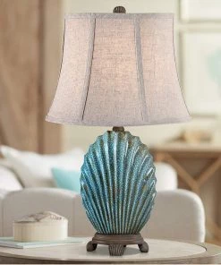 Uttermost Lamps Seashell Creckled Blue Accent Lamp