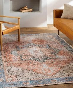 Artistic Weavers Rose Vintage Medallion Machine Washable Area Soft Rug