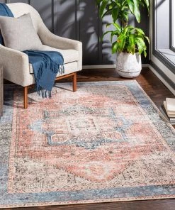 Artistic Weavers Rose Vintage Medallion Machine Washable Area Soft Rug