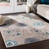 Zerah Transitional Camel Floral Circle Ivory Grey Blue Brown Area Rug All Area Rugs And Runners