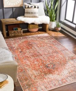 Artistic Weavers All Area Rugs And Runners Orange Grey Persian Machine Washable Area Soft Rug
