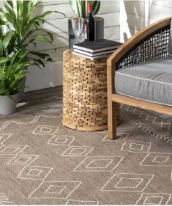 NL All Area Rugs And Runners Moroccan Tribal Accent Light Brown Indoor/Outdoor Area Rugs - Durable/Easy Maintenance