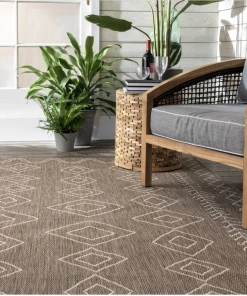 NL All Area Rugs And Runners Moroccan Tribal Accent Light Brown Indoor/Outdoor Area Rugs - Durable/Easy Maintenance