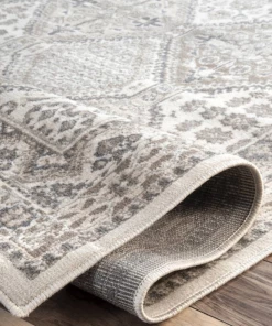 NL Transitional Panel Bordered Beige Soft Area Rug All Area Rugs And Runners