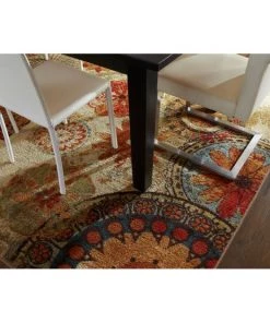 MOH Multi-Color Floral Circle Area Rug Non-Slip All Area Rugs And Runners
