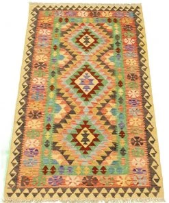 Ecarpetgallery All Area Rugs And Runners Anne Hathaway Collection Flat-weave Sivas Copper, Green Wool Kilim Rug