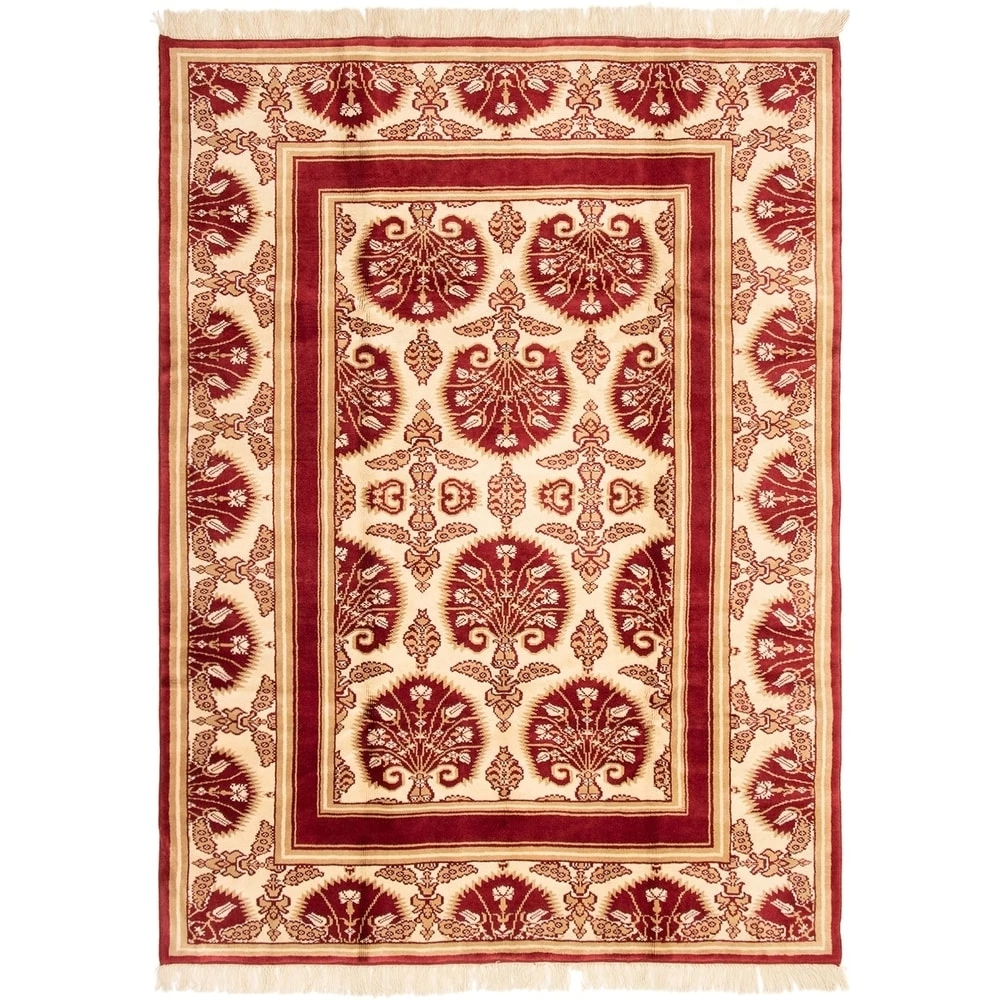Ecarpetgallery All Area Rugs And Runners Hand-knotted Melis Vintage Cream, Red Wool Soft Rug 1 Ecarpetgallery All Area Rugs And Runners Hand-knotted Melis Vintage Cream, Red Wool Soft Rug