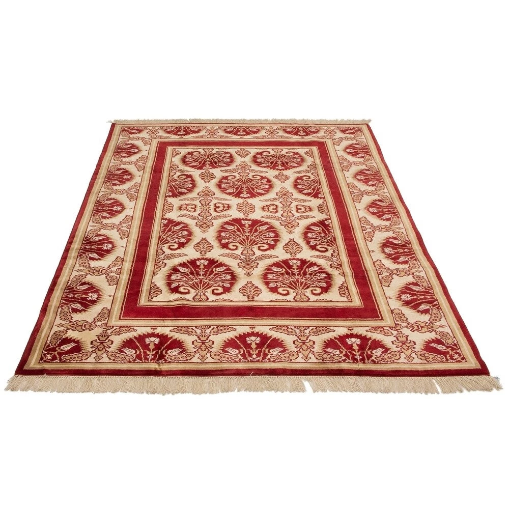 Ecarpetgallery All Area Rugs And Runners Hand-knotted Melis Vintage Cream, Red Wool Soft Rug 2 Ecarpetgallery All Area Rugs And Runners Hand-knotted Melis Vintage Cream, Red Wool Soft Rug