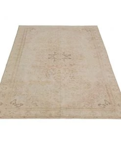 Ecarpetgallery Hand-knotted Antalya Vintage Cream Wool Soft Rug All Area Rugs And Runners