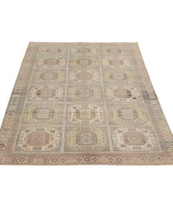 Ecarpetgallery Hand-knotted Antalya Vintage Light Khaki Wool Soft Rug