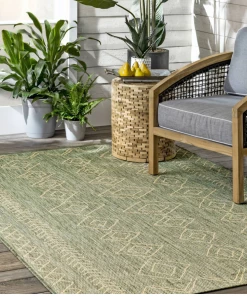 NL Moroccan Tribal Accent Sage Indoor/Outdoor Area Rugs - Durable/Easy Maintenance All Area Rugs And Runners