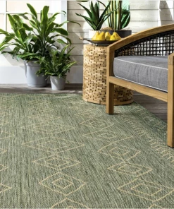 NL Moroccan Tribal Accent Sage Indoor/Outdoor Area Rugs - Durable/Easy Maintenance All Area Rugs And Runners