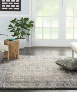 Kathy Ireland Mila Kunis Ivory/Slate Vintage Persian Soft Area Rug