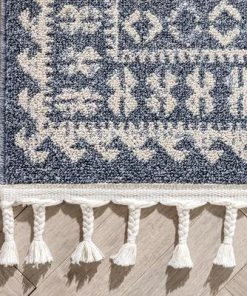 Well Woven Tribal Trellis Pattern Blue Kim-Style Soft Area Rug