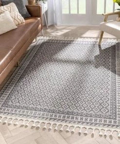 Well Woven Tribal Trellis Pattern Grey Kim-Style Soft Area Rug All Area Rugs And Runners