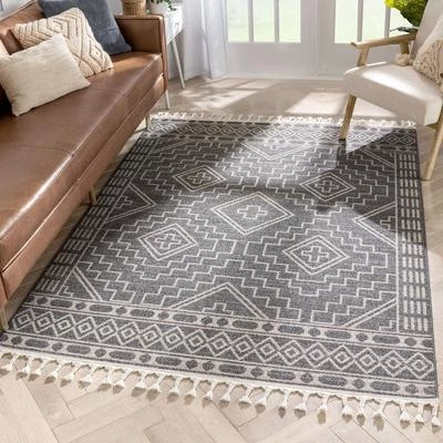 Well Woven All Area Rugs And Runners Tribal Geometric Pattern Charcoal Kim-Style Soft Area Rug 1 Well Woven All Area Rugs And Runners Tribal Geometric Pattern Charcoal Kim-Style Soft Area Rug