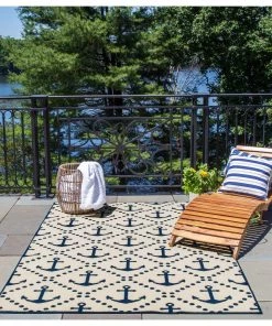 Momeni Baja Anchors Indoor Outdoor Rug Ivory