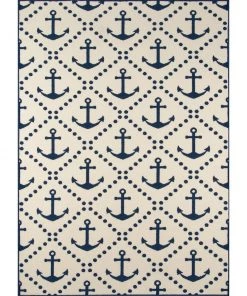Momeni Baja Anchors Indoor Outdoor Rug Ivory