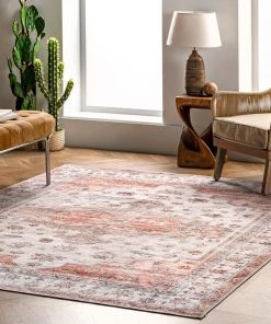 NuLOOM All Area Rugs And Runners Banks Machine Washable Faded Vintage Area Rug